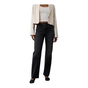 American Eagle Strigid High-Waisted Stovepipe Jean Black 16 Short